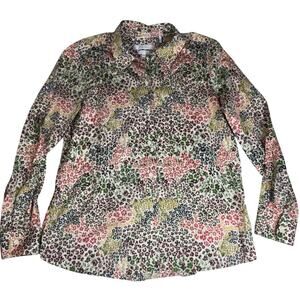 FOXCROFT FOR APPLESEED’S Women's Floral Wrinkle Free Cotton Button-Down Size 8